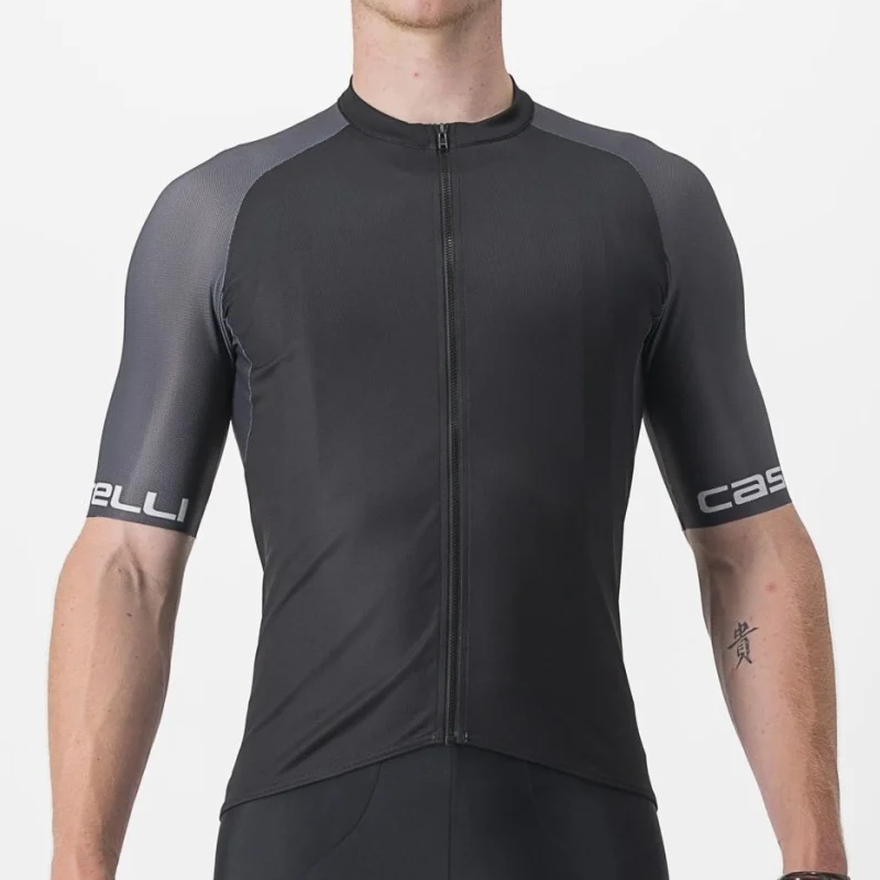 CASTELLI (カステリ) 4522025 ENTRATA VI JERSEY 半袖ジャージ 385LIGHT BLACK/DARK GRAY-SILVER G