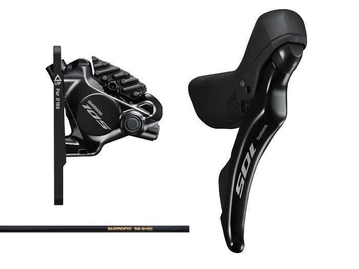 Shimano (シマノ) 105 Jキット ST-R7120-R 右レバー/BR-R7170-F DISCキャリパー フロント用 SM-BH90 1000mmホース セット