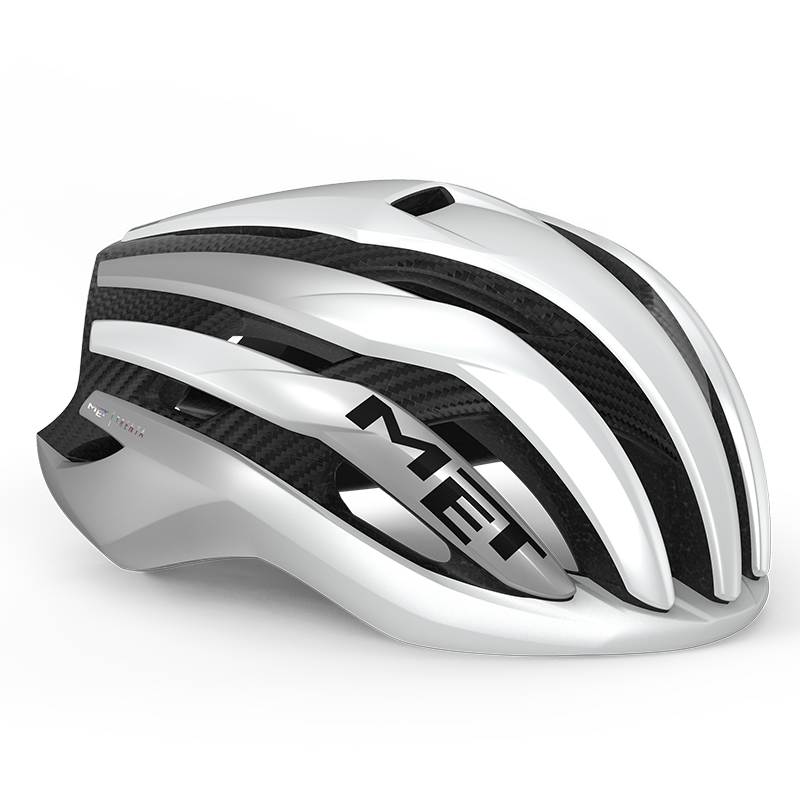 MET ( メット ) TRENTA 3K CARBON MIPS ( トレンタ 3Kカーボン ミップス ) ヘルメット White Silver Metallic / Matt