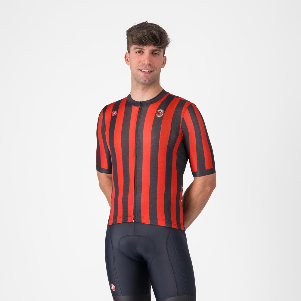 【ACミランコラボウェア】CASTELLI (カステリ) 8500580 COMPETIZIONE 3 JERSEY 半袖ジャージ 001 HOME RED/BLACK