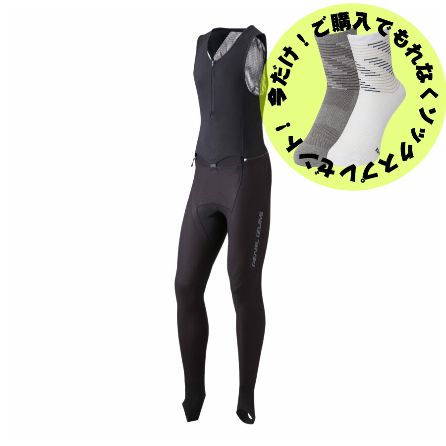 PEARLIZUMI (パールイズミ) T6700-3DX ウィンドブレーククイックビブサーモタイツ 3.ブラック 0度対応 2025年秋冬モデル