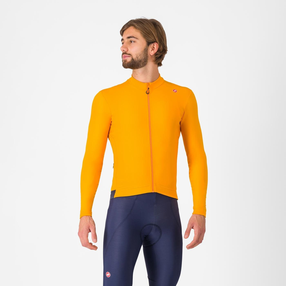 CASTELLI (カステリ) 4524508 ESPRESSO THERMAL JERSEY (エスプレッソサーマルジャージ) 863ViVID ORANGE/DARK GRAY