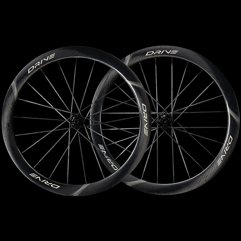 ELITEWHEELS（エリートホイール）DDRIVE II 50D (ドライブ2 50D) カーボンスポーク ディスクブレーキ ホイール前後セット ゴールドデカール