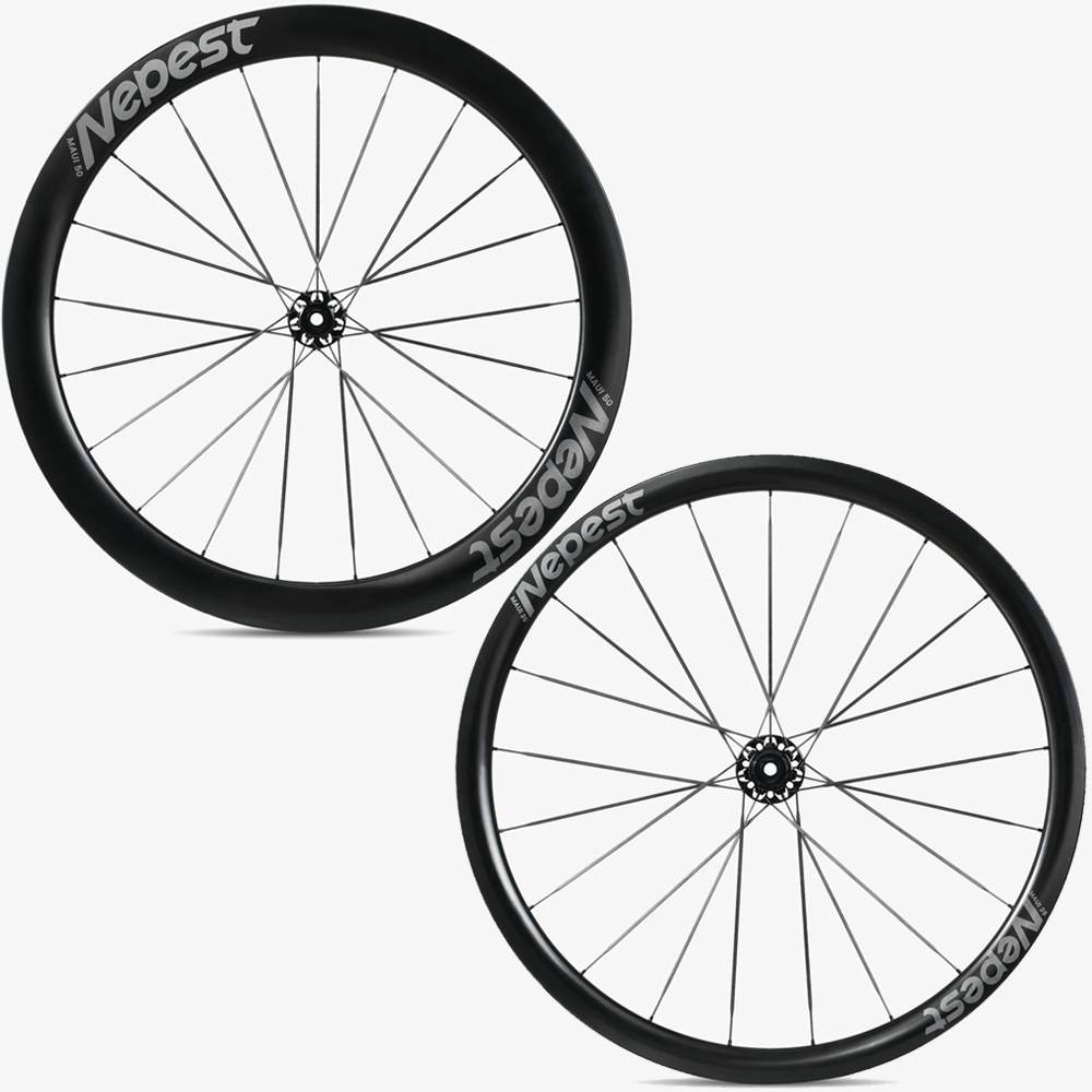 Nepest (ネペスト) MAUI2 カーボンホイール セラミックベアリング クリーンチャー/チューブレスレディ Uシェープリム 前後セット