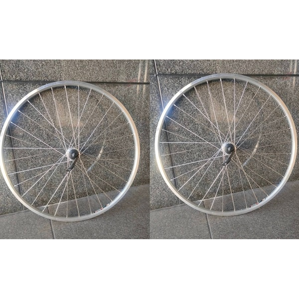 【11306202専用】Rigida x Shimano CUSEシルバー 26インチクリンチャーホイール 前後セット