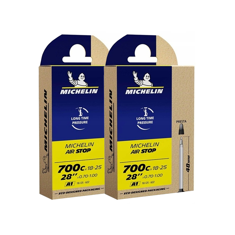 【2本セット】MICHELIN (ミシュラン) AIR STOP A1 (エアストップ) チューブ 700×18-25 FV48 仏式バルブ