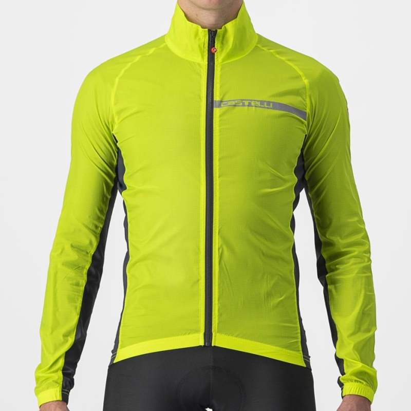 CASTELLI(カステリ) 4521511 SQUADRA STRETCH JACKET（スクアドラストレッチジャケット）383ELECTRIC LIME/DARK GRAY