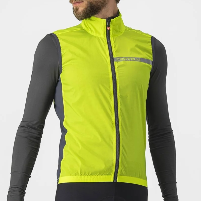 CASTELLI (カステリ) 4521512 SQUADRA STRETCH VEST (スクアドラストレッチベスト) 383ELECTRIC LIME/DARK GRAY